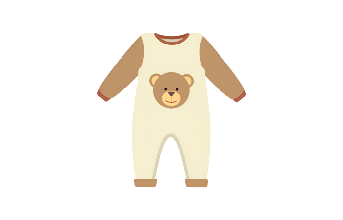 Bear Design Long-Sleeve Baby Jumpsuit