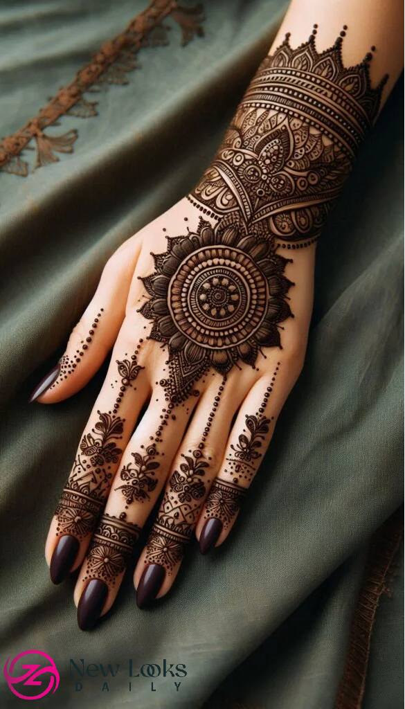 Instagram:oal2uwevo58= Royal Front Hand Mehndi Design - Mandala Designs